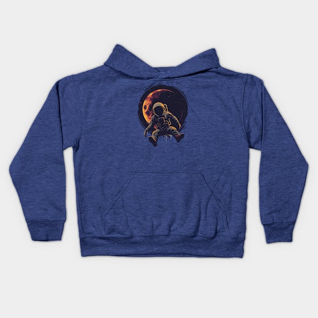 Astronaut Eclipse Kids Hoodie by Wintrly